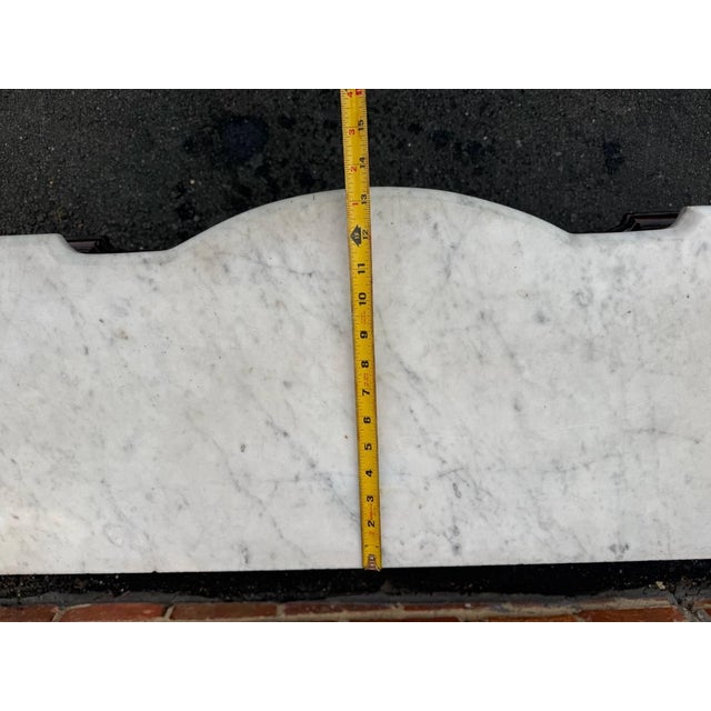 Antique Victorian Marble Top Flame Mahogany Low Console Table For Sale - Image 15 of 16