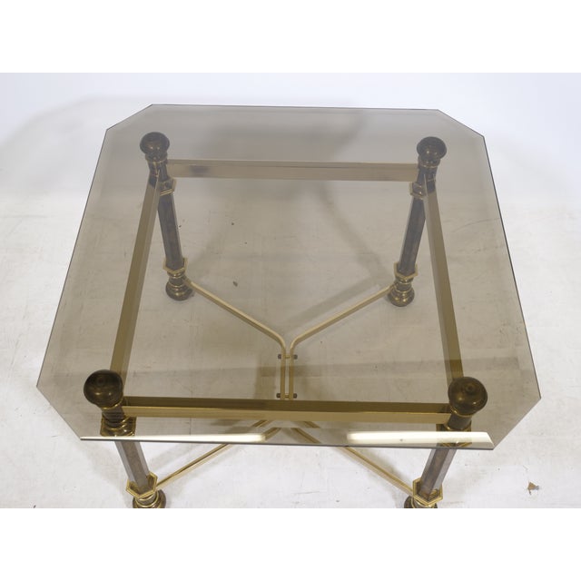 Hollywood Regency Brass Coffee Table with Smoked Glass Top, 1970 For Sale - Image 4 of 7