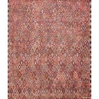 Large Colorful Handmade Diamond Pattern Modern Contemporary Wool Area Rug For Sale