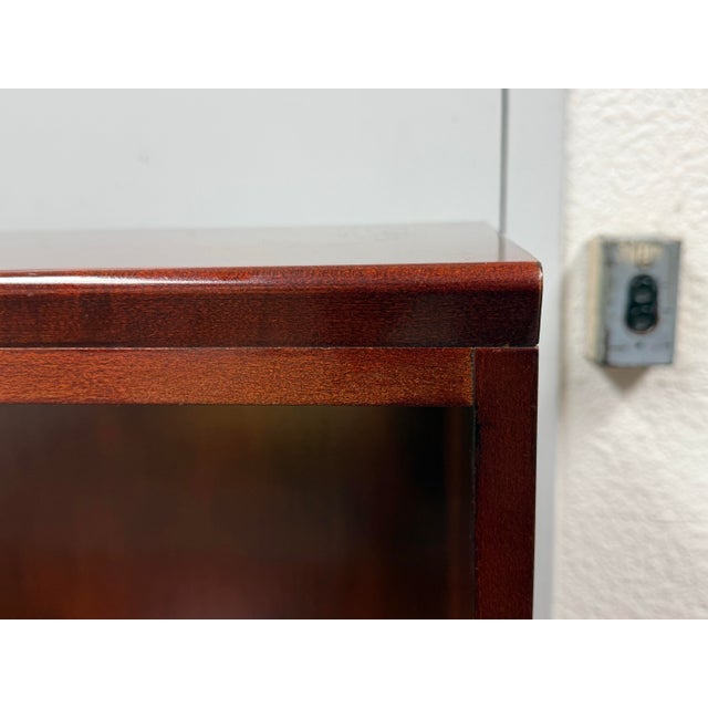 Wood Transitional Cherry Stain Bookcase For Sale - Image 7 of 12