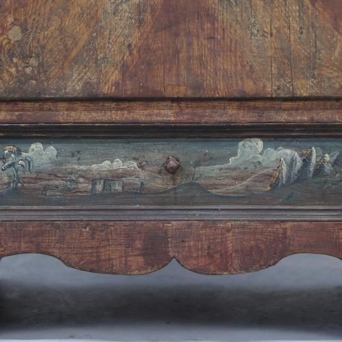 Rustic Farmhouse Folk Art Painted Bridal Cabinet For Sale - Image 13 of 18