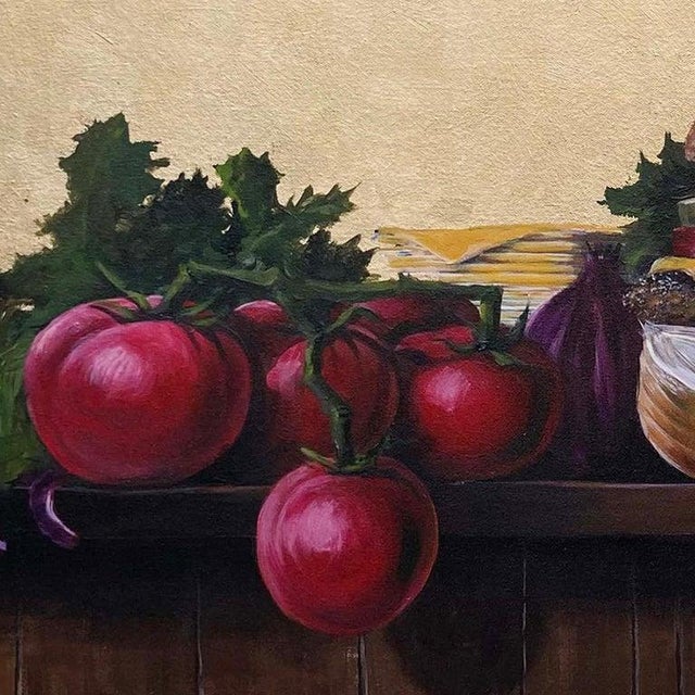 American Duke Windsor, "An American Classic" Still Life Painting, Acrylic and Gold Leaf, Framed For Sale - Image 3 of 4