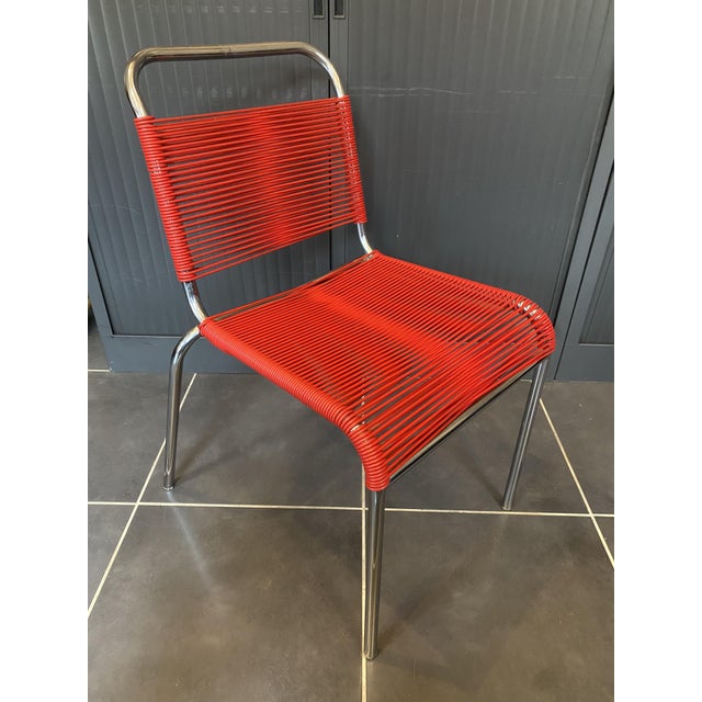 Vintage Chrome and Red Spaghetti Chair, 1960s For Sale - Image 16 of 18