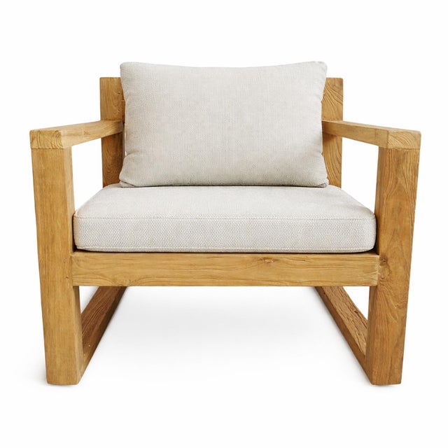 2020s Outdoor Modern Teak Club Chair For Sale - Image 5 of 9