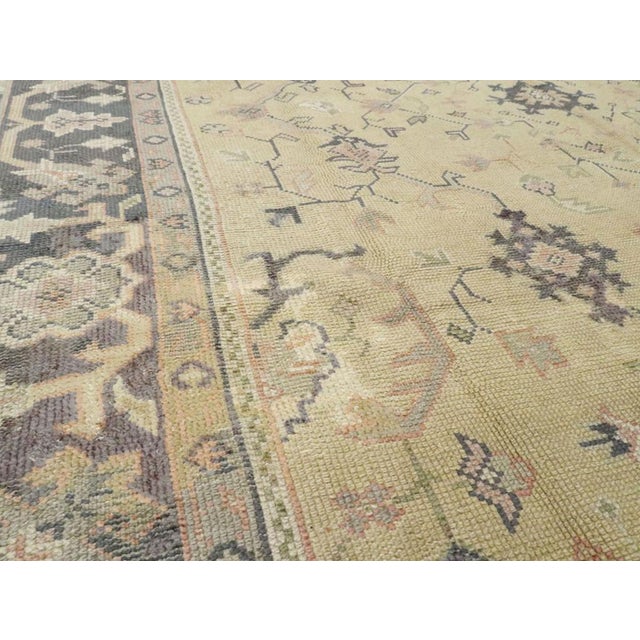 Rustic Galerie Shabab Collection Early 20th Century Turkish Oushak Room Size Carpet For Sale - Image 3 of 7