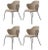 Set of 4 beige Fiord Lassen chairs by Lassen Dimensions: W 58 x D 60 x H 88 cm Materials: textile The Lassen chair by...