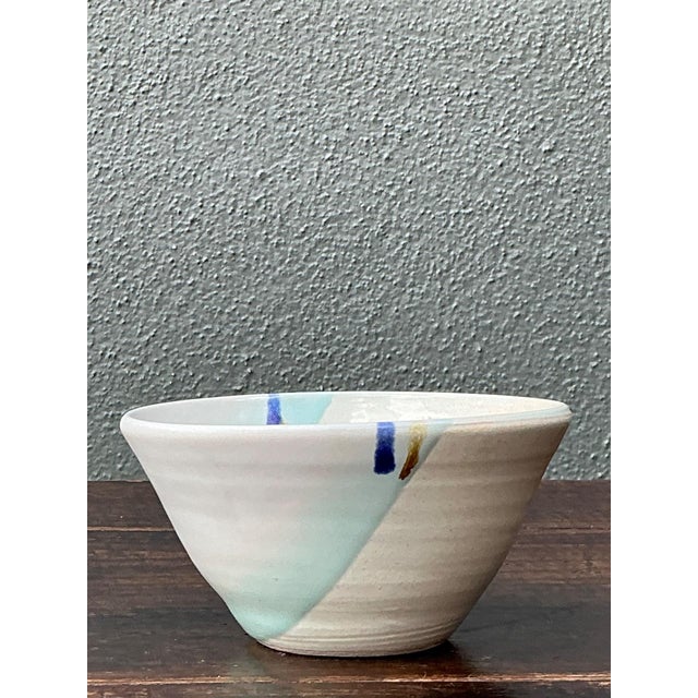 Handcrafted Abstract Glazed Ceramic Bowl For Sale - Image 4 of 14
