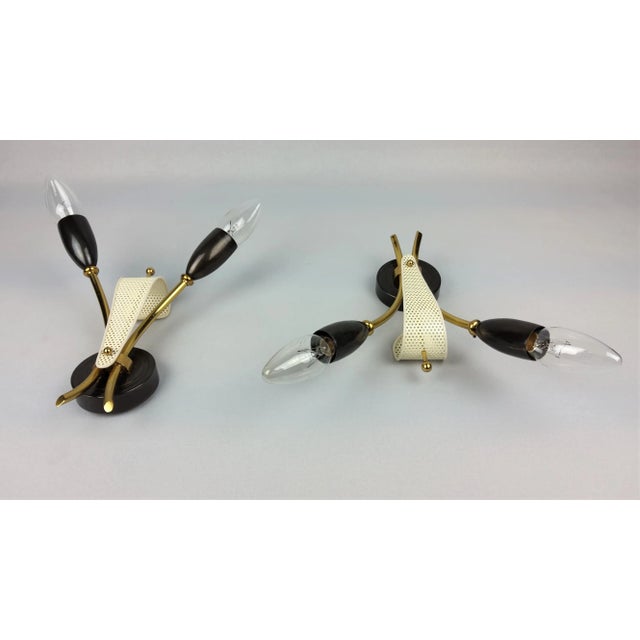 1950s Vintage Wall Sconces by Kobis & Lorence, 1950s, Set of 2 For Sale - Image 5 of 13