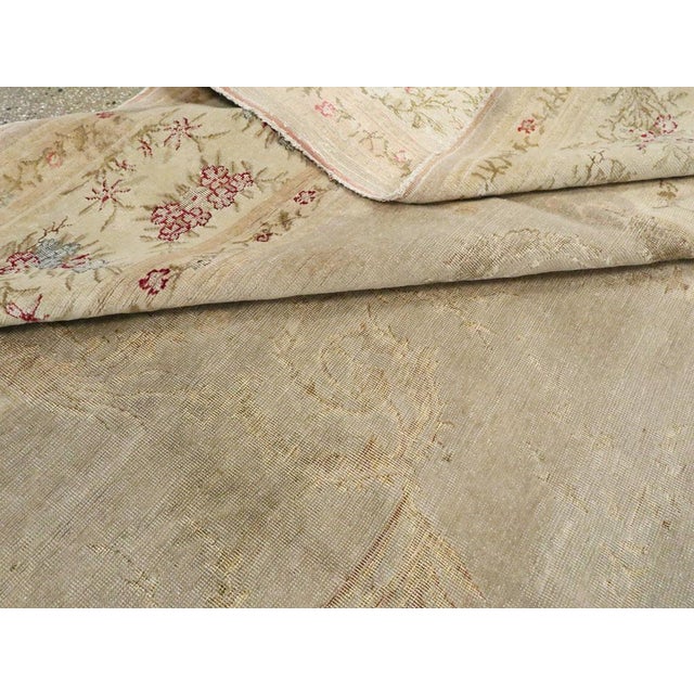 Galerie Shabab Collection Mid-20th Century Turkish Herekeh Large Room Size Carpet in the Aubusson Style For Sale - Image 10 of 10