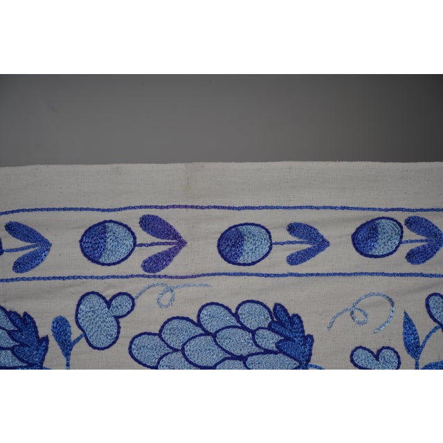 Hand Embroidered Suzani Table Runner – Tribal Wall Decor For Sale In New York - Image 6 of 10