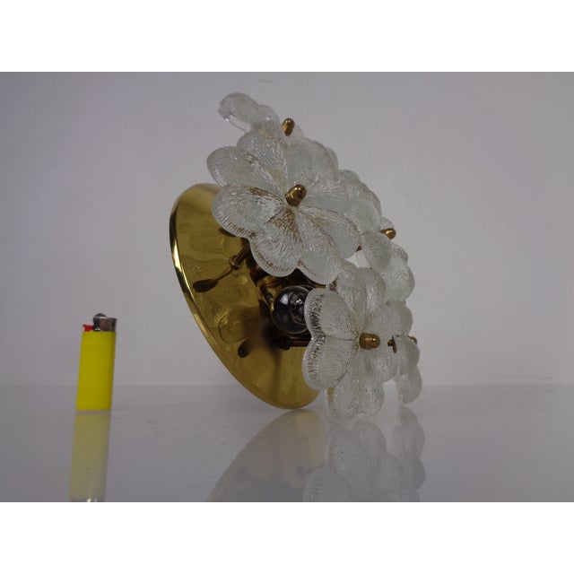Brass and Crystal Glass Flower Sconces by Ernst Palme for Palwa, 1960s, Set of 2 For Sale - Image 17 of 18