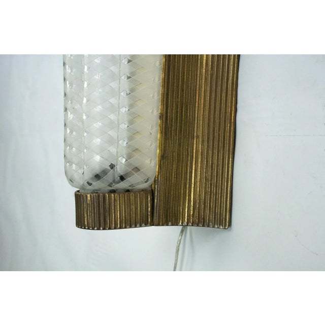 Large Art Deco Sconce in Brass and Acrylic, 1930s For Sale - Image 16 of 17