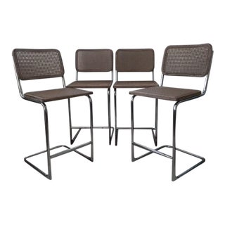 Marcel Breuer Cesca Style Barstools - Set of 4 For Sale
