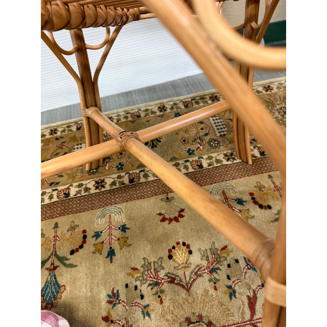 GreenRow Clara Wicker Chair + Plaid Cushion For Sale - Image 10 of 12