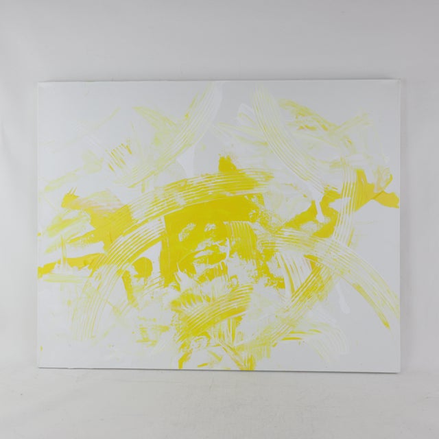 "Citrus Burst" Contemporary Abstract Expressionist Painting For Sale - Image 9 of 9