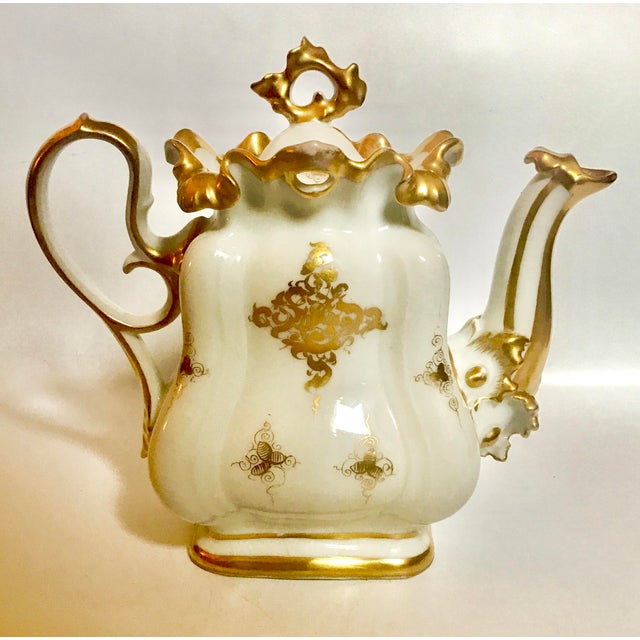 Mid 19th Century Antique Meissen Style Rococo Gold Encrusted Coffee Pot by Tpm Carl Tielsch For Sale - Image 13 of 13