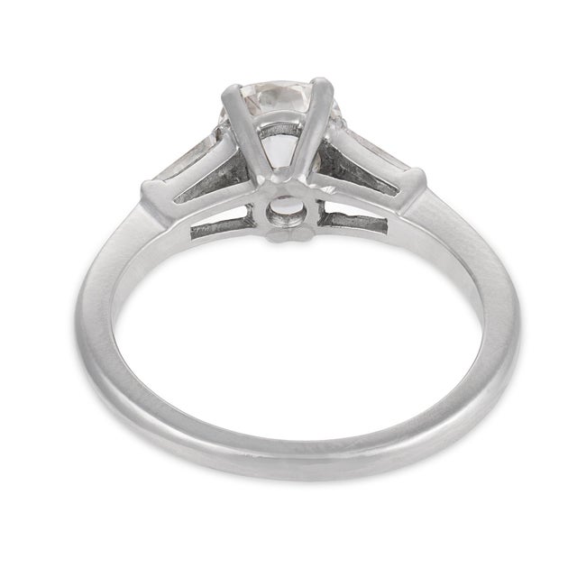 Mid Century Gia 1.11 Carat Old Mine Cut Diamond Platinum Engagement Ring, Size 5.25 For Sale In Los Angeles - Image 6 of 8