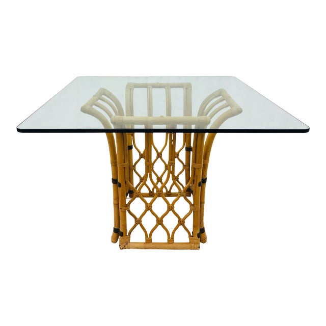 Rattan & Glass Table Chairish