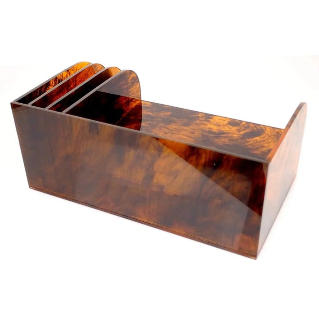 Plastic Vintage French Space Age Acrylic Glass Organizer, 1970s For Sale - Image 7 of 18