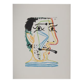 Pablo Picasso, The Taste of Happiness, The Artist and His Cigarette, Lithograph For Sale