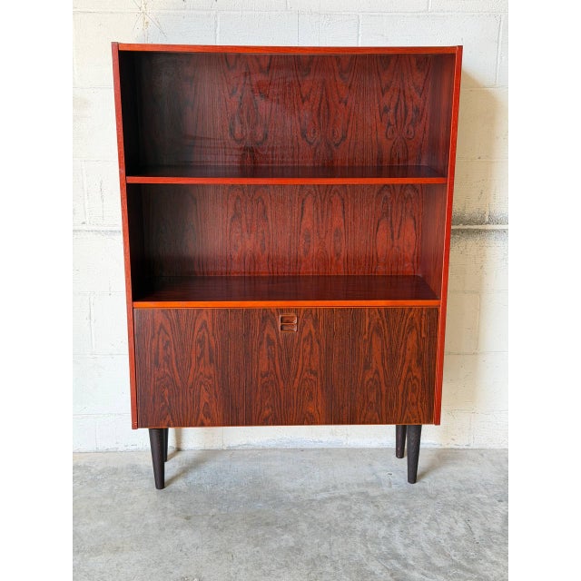Mid-Century Modern Rosewood Open Shelf Cabinet With Lower Doors Danish Mid-Century Modern 1960s For Sale - Image 3 of 9