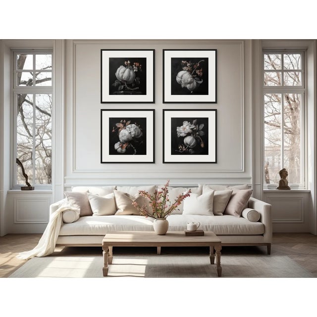 'Blossoming Flowers' - Framed Botanical Prints - Set of 4 Limited Edition Print by Diane Grant Studio. Edition of 10. *All...