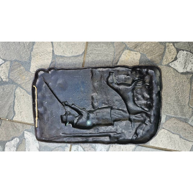 Metal Painting, Copper Relief, Hunting, 1940s For Sale - Image 7 of 8