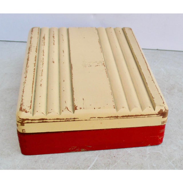 American Carved Wooden Desk Box as Ice Chest For Sale - Image 3 of 7