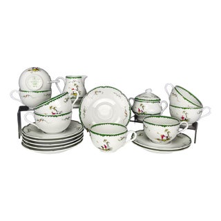 Si Kiang Tea or Coffee Service from Raynaud Limoges, 1970s, Set of 18 For Sale