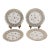 Vintage Saxonia Dresden Painted Floral Gilded Reticulated Plates - Set of Four For Sale