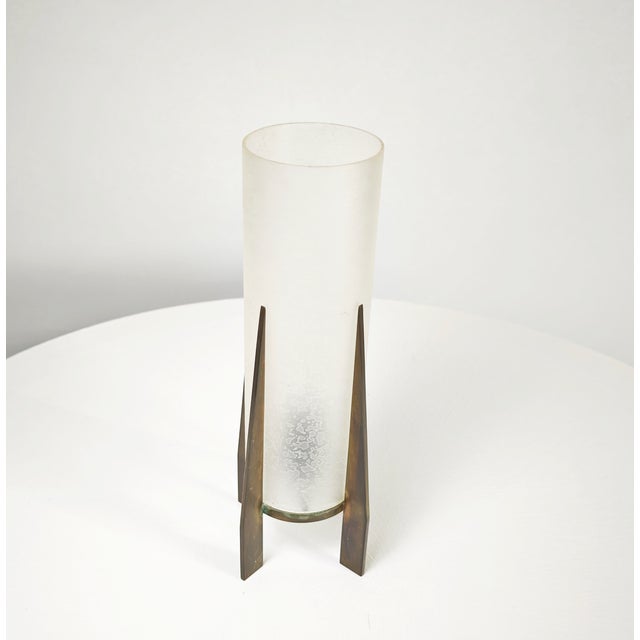 Stilnovo Brass and Glass Table Lamp from Stilnovo, Italy, 1950s For Sale - Image 4 of 15
