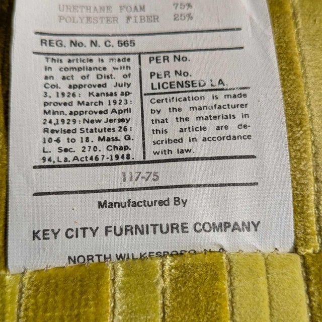 Hollywood Regency Vintage 96” Tufted Striped Sofa – Mid-Century Curved Back Couch, Cleaned + New Foam Included, Unique Hollywood Regenc... For Sale - Image 3 of 18
