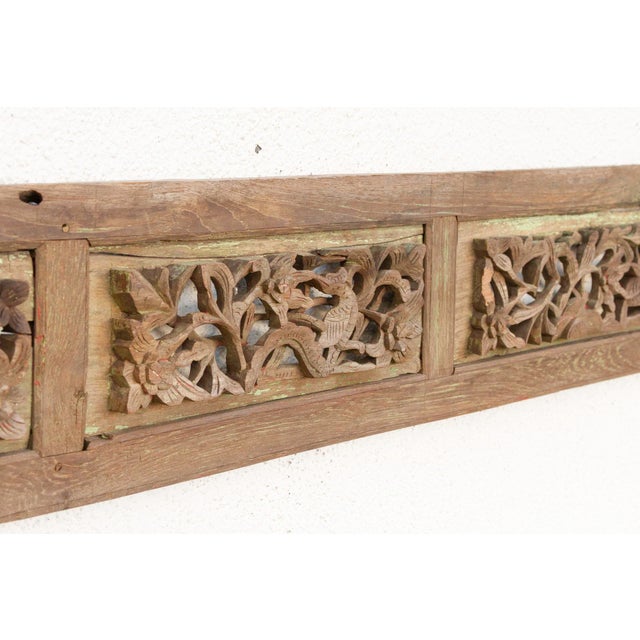 Dragonfly Frieze, Ancient Carved Wood Panel For Sale - Image 4 of 8