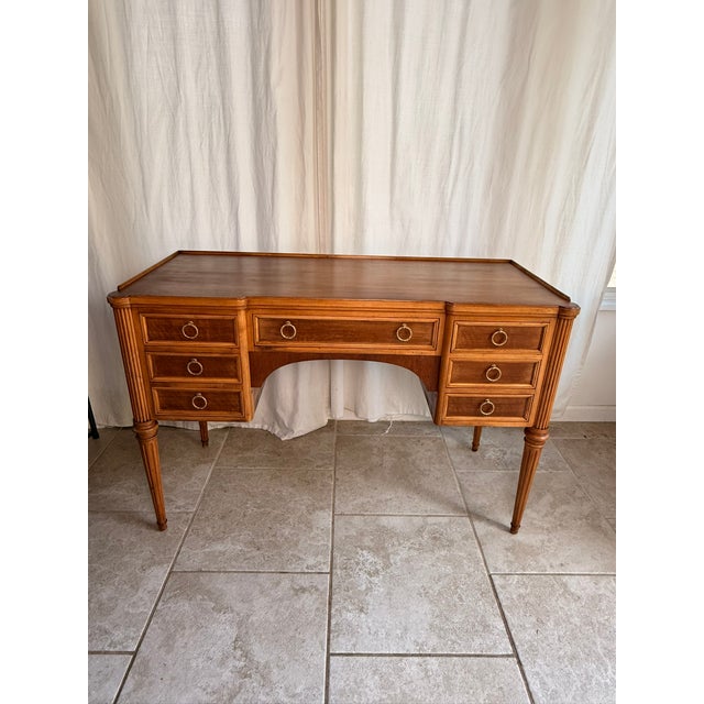 Mid-Century French Louis XVI Style Fruitwood Writing Desk or Vanity By John Widdicomb Co This style was Ralph Widdicombe’s...