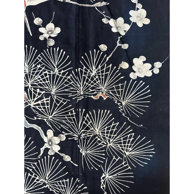 Large Japanese Textile Futon Cover with Resist Yuzen Dye For Sale - Image 11 of 12