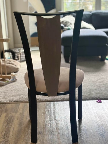 Set of 4 Modern Dining Chairs With Brushed Metal Backs Dining Chairs