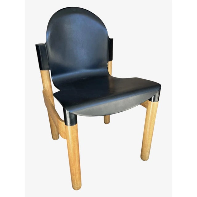 1970s Set of 4 Sculptural Thonet Flex Chairs by Gerd Lange in Birch & Black For Sale - Image 5 of 12