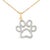 Contemporary Gold Vermeil Diamond Accent Pet Paw Pendant Necklace For Sale - Image 3 of 4