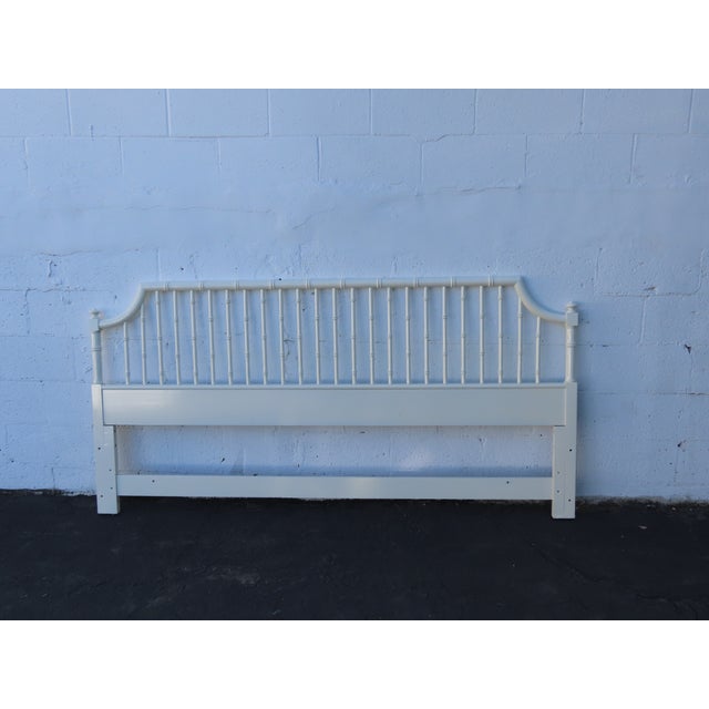 Thomasville Hollywood Regency Faux Bamboo Painted King Size Headboard 6643 For Sale - Image 15 of 16