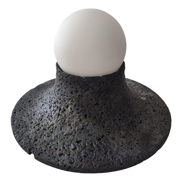 Basalte Glazed Lava Stone Wall Lamp by Clemence Birot For Sale