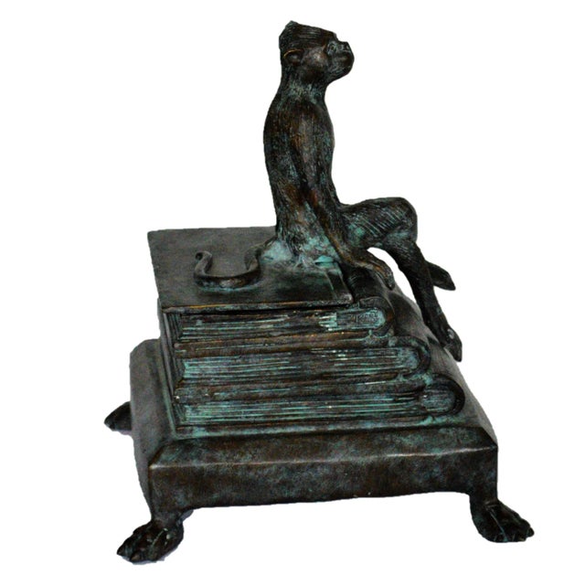 Maitland - Smith 1990s Maitland Smith Bronze Monkey Lidded Box For Sale - Image 4 of 10