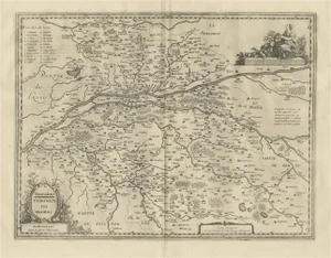 Antique Map of the Region of Touraine by Janssonius, 1657