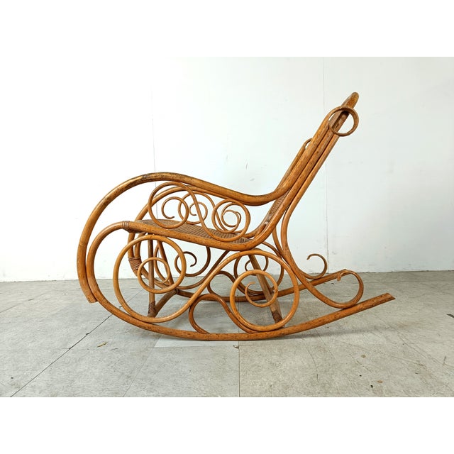 Beige Vintage Rocking Chair, 1950s For Sale - Image 8 of 11