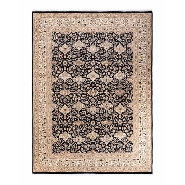 Black Mogul, One-of-a-Kind Hand-Knotted Area Rug in Black, 9' 1" x 12' 4" For Sale - Image 8 of 8