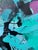 "Beach Days" Large Coastal Modern Statement Painting in Aqua and Teal With Magenta Accents For Sale - Image 9 of 13