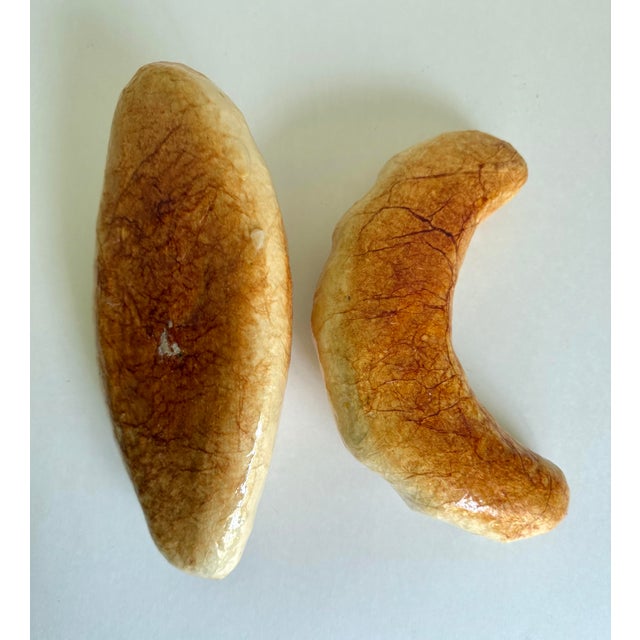 Figurative Pair of Vintage Faux Bread Roll & Crescent Roll Display Pieces For Sale - Image 3 of 7