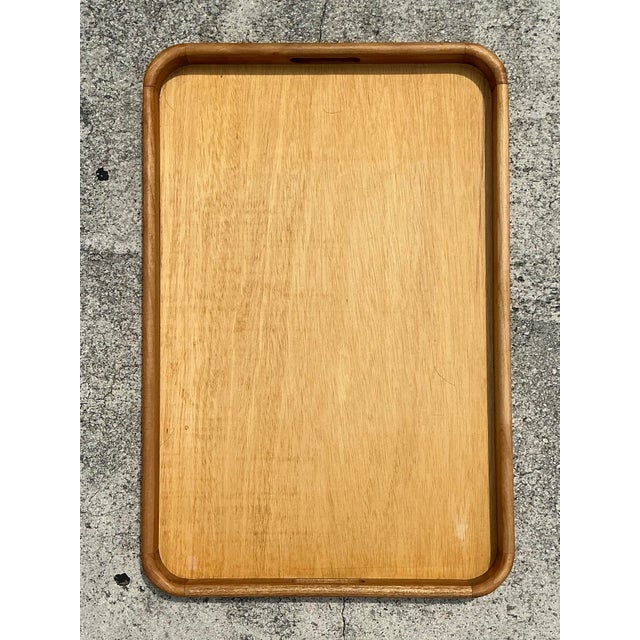 Vintage Postmodern XL Rectangular Wood Tray For Sale - Image 11 of 12