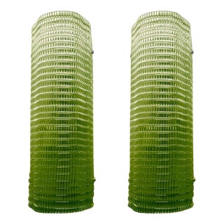 Diamanted Green Rectangular Murano Glass Wall Sconce by Simoeng, Set of 2 For Sale
