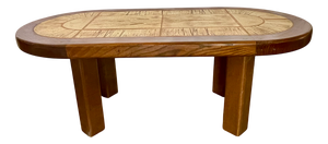 Ceramic and Wood Herbarium Coffee Table, 1970s
