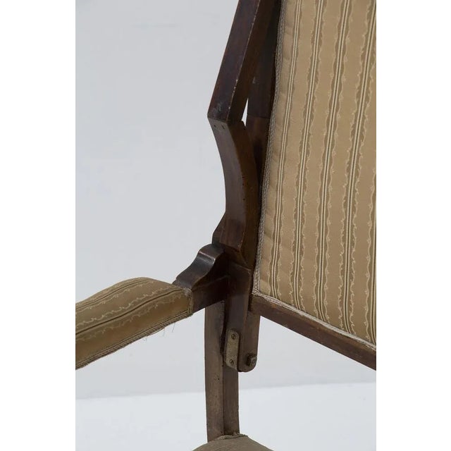 Brown Art Nouveau Italian Armchair in Original Fabric, 1900s For Sale - Image 8 of 12